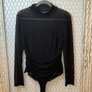 NWT ReoRia Sheer Top Turtleneck Bodysuit